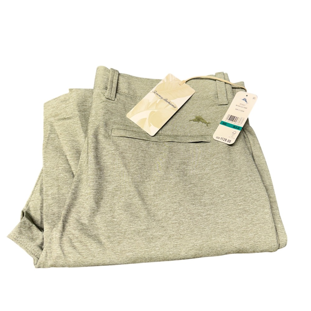 Tommy Bahama Pants Mens 35x32 On Par Flat Front Cedar Green Golf Coastal NEW